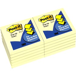 Post-It R330-YW Pop Up Notes 76x76mm Refill Yellow Pad Pack of 12