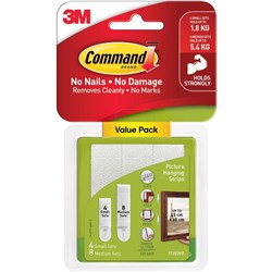 Command 17203 Picture Hanging Strips Small and Medium Pack White