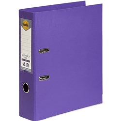 Marbig Linen PE Lever Arch Binder A4 75mm Purple